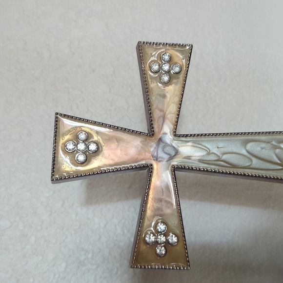 Royal Limited Silver 9" Standing Table Cross Crucifix Jeweled Enamel - Picture 2 of 6
